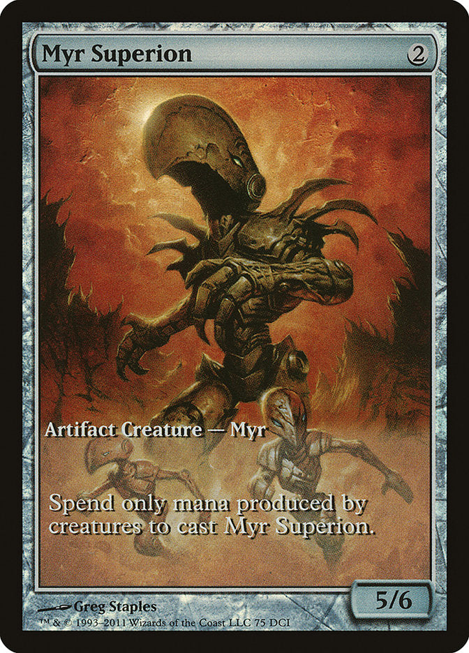 Myr Superion (Game Day) (Extended Art) [New Phyrexia Promos] | Pandora's Boox