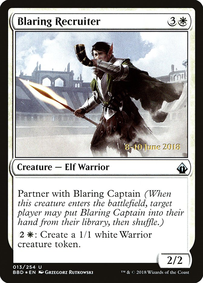 Blaring Recruiter (Prerelease) [Battlebond Promos] | Pandora's Boox