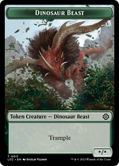 Dinosaur Beast // Dinosaur Double-Sided Token [The Lost Caverns of Ixalan Commander Tokens] | Pandora's Boox