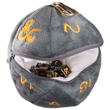 Ultrapro D20 Dice Bag: Grey and Orange