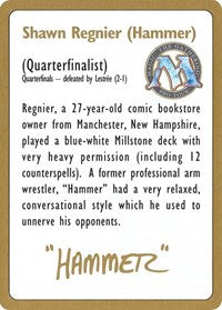 1996 Shawn "Hammer" Regnier Biography Card [World Championship Decks] | Pandora's Boox