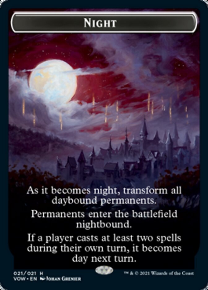 Day // Night Double-Sided Token [Innistrad: Crimson Vow Tokens] | Pandora's Boox