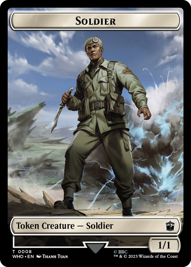 Soldier // Dinosaur Double-Sided Token [Doctor Who Tokens] | Pandora's Boox
