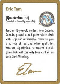 1996 Eric Tam Biography Card [World Championship Decks] | Pandora's Boox