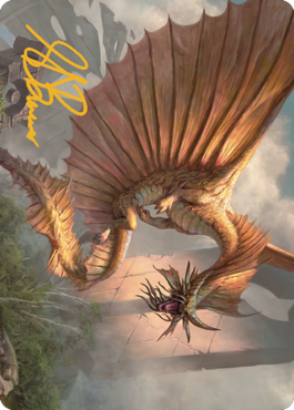 Ancient Gold Dragon Art Card (28) (Gold-Stamped Signature) [Commander Legends: Battle for Baldur's Gate Art Series] | Pandora's Boox
