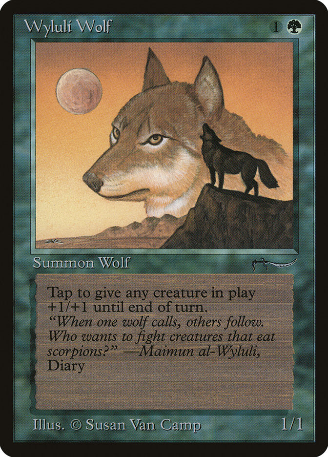 Wyluli Wolf (Dark Mana Cost) [Arabian Nights] | Pandora's Boox
