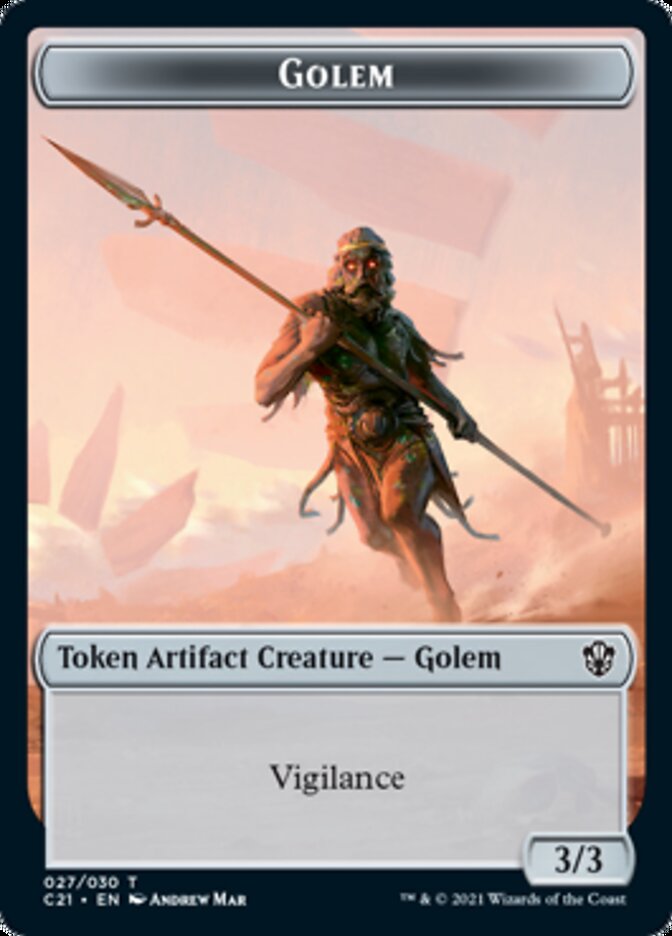 Golem (027) // Thopter Double-Sided Token [Commander 2021 Tokens] | Pandora's Boox