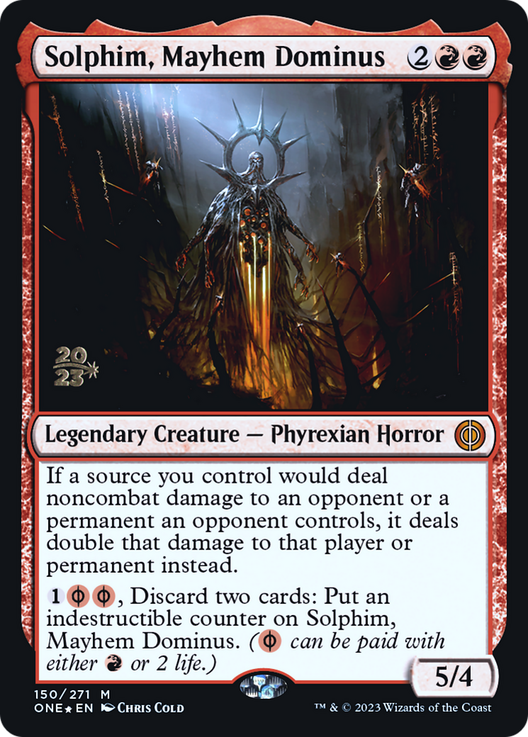 Solphim, Mayhem Dominus [Phyrexia: All Will Be One Prerelease Promos] | Pandora's Boox