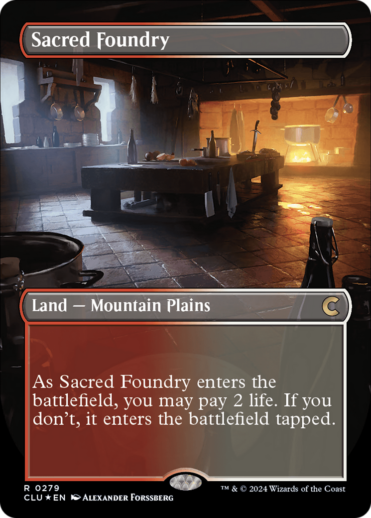 Sacred Foundry (Borderless) [Ravnica: Clue Edition] | Pandora's Boox