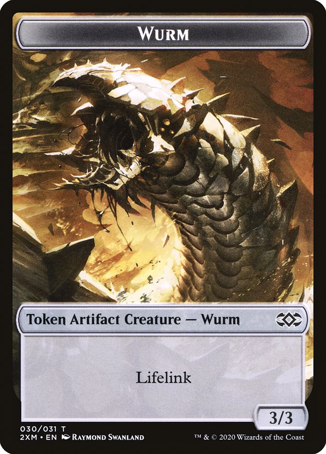 Wolf // Wurm (030) Double-Sided Token [Double Masters Tokens] | Pandora's Boox