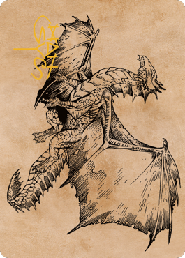 Ancient Bronze Dragon Art Card (58) (Gold-Stamped Signature) [Commander Legends: Battle for Baldur's Gate Art Series] | Pandora's Boox