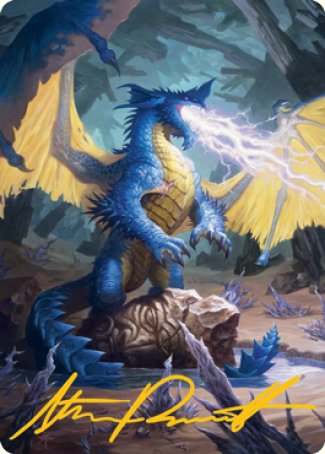 Blue Dragon Art Card (Gold-Stamped Signature) [Dungeons & Dragons: Adventures in the Forgotten Realms Art Series] | Pandora's Boox