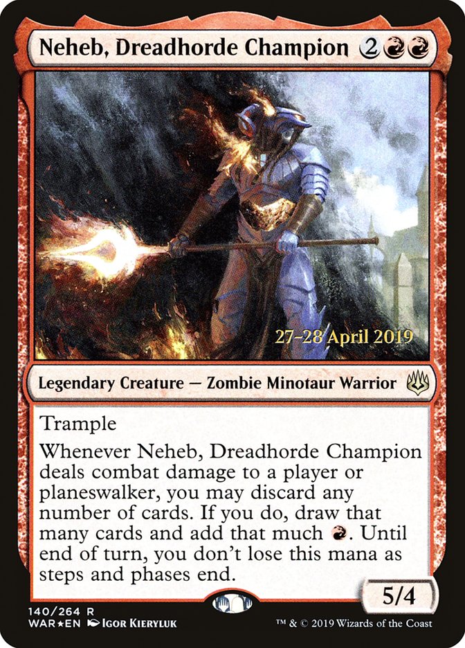 Neheb, Dreadhorde Champion [War of the Spark Prerelease Promos] | Pandora's Boox