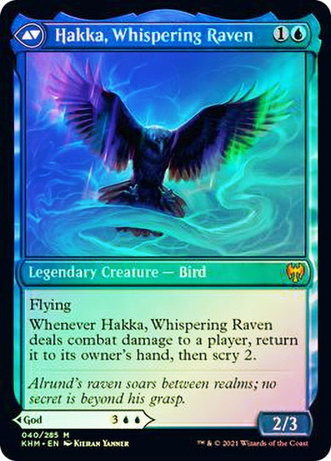 Alrund, God of the Cosmos // Hakka, Whispering Raven [Kaldheim Prerelease Promos] | Pandora's Boox