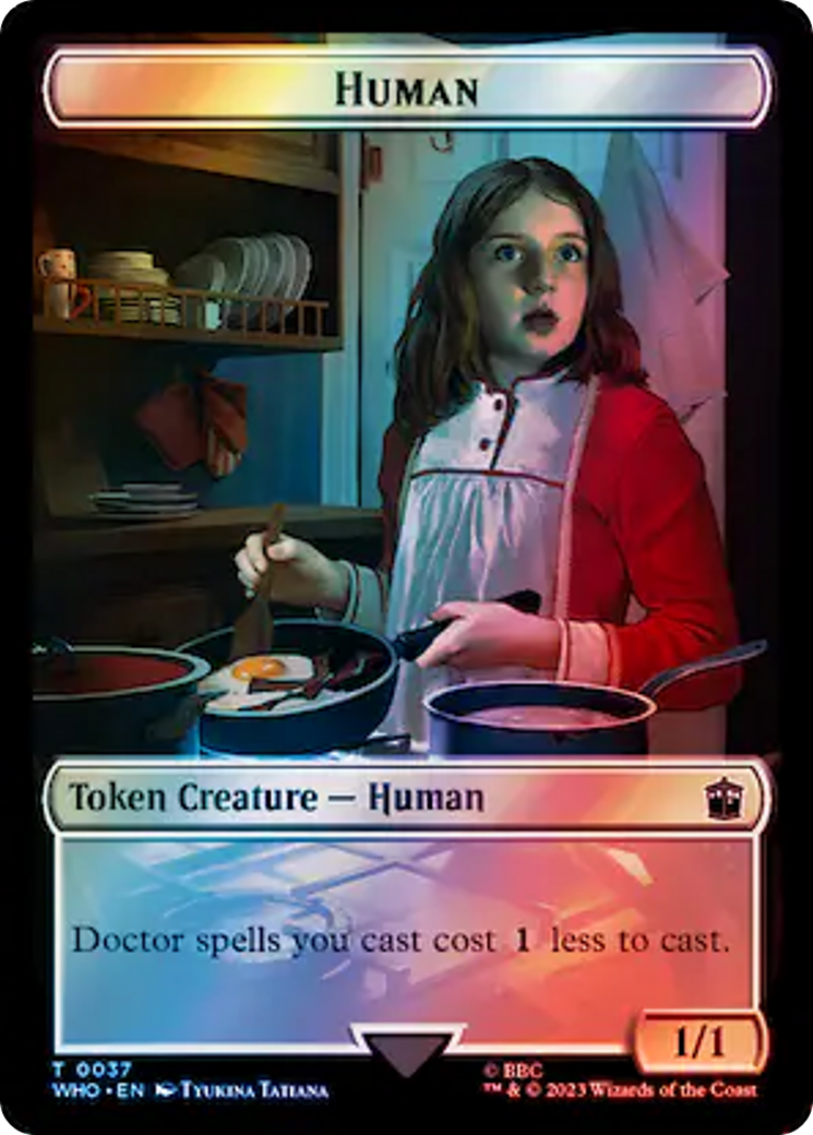 Human (0037) // Food (0059) Double-Sided Token (Surge Foil) [Doctor Who Tokens] | Pandora's Boox