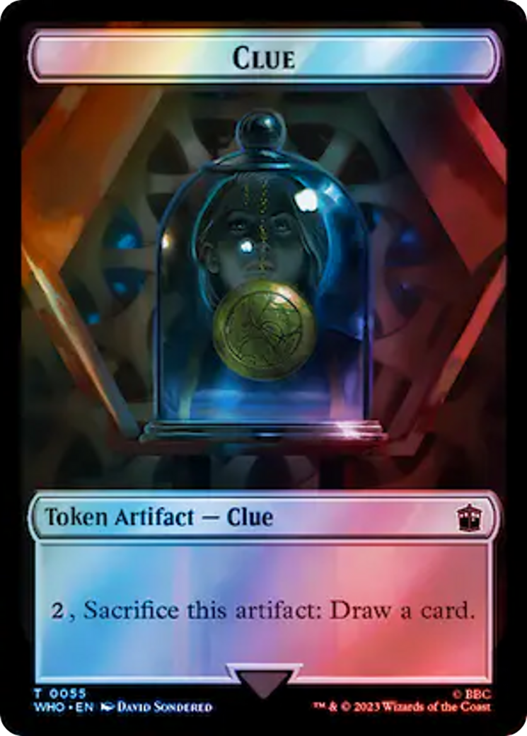 Alien Rhino // Clue (0055) Double-Sided Token (Surge Foil) [Doctor Who Tokens] | Pandora's Boox