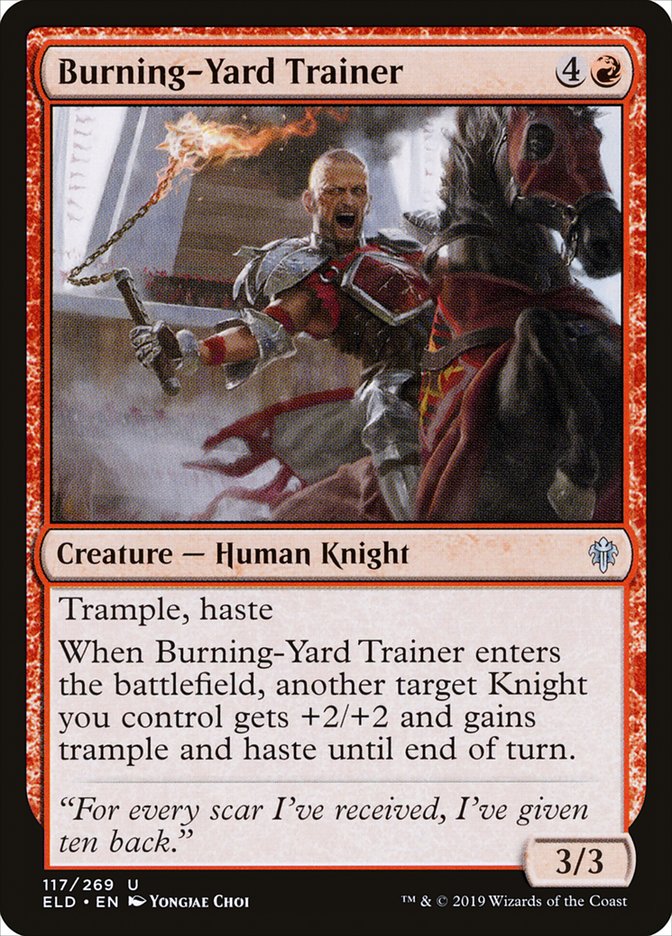 Burning-Yard Trainer [Throne of Eldraine] | Pandora's Boox