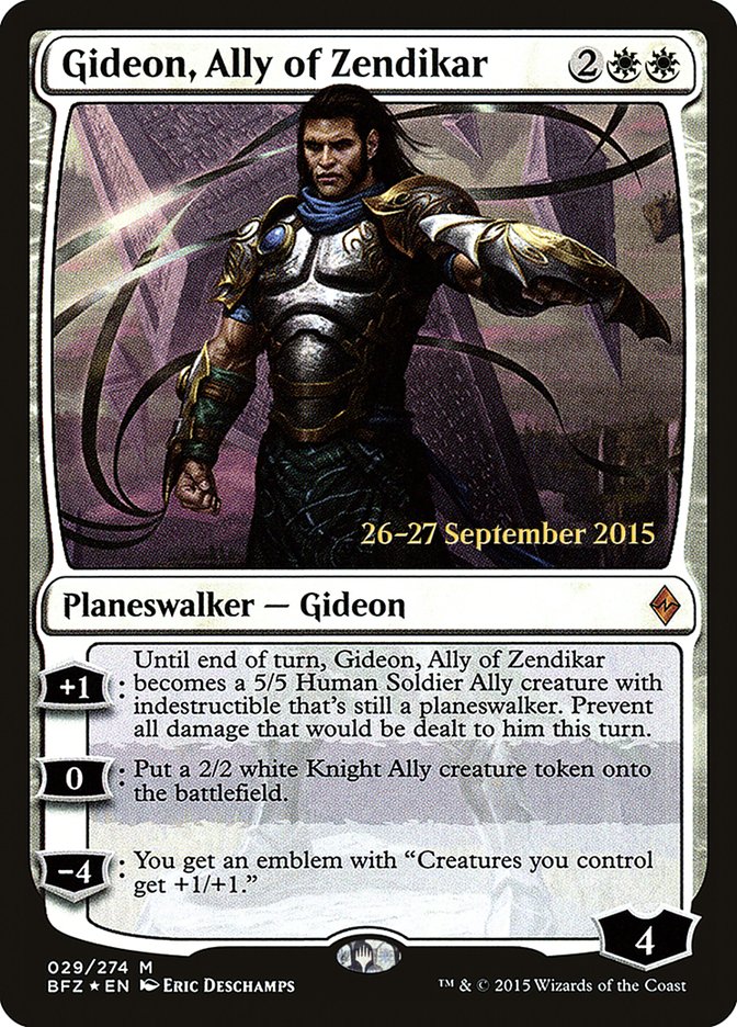 Gideon, Ally of Zendikar [Battle for Zendikar Prerelease Promos] | Pandora's Boox