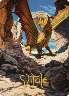 Ancient Brass Dragon Art Card (02) (Gold-Stamped Signature) [Commander Legends: Battle for Baldur's Gate Art Series] | Pandora's Boox