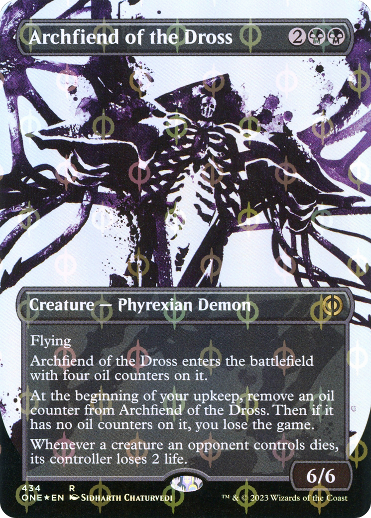Archfiend of the Dross (Borderless Ichor Step-and-Compleat Foil) [Phyrexia: All Will Be One] | Pandora's Boox