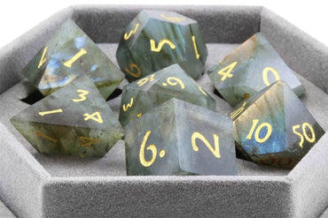 Gemstone Dice 7pc Shimmering Portal -  Labradorite