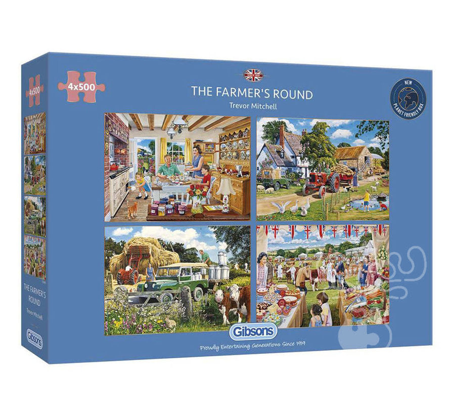 The Farmer's Round 500pc puzzle X4 | Pandora's Boox