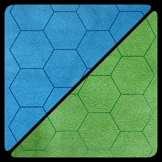 Chessex: Reversible Battlemat 1'' Hex Blue-Green (23.5" x 26")