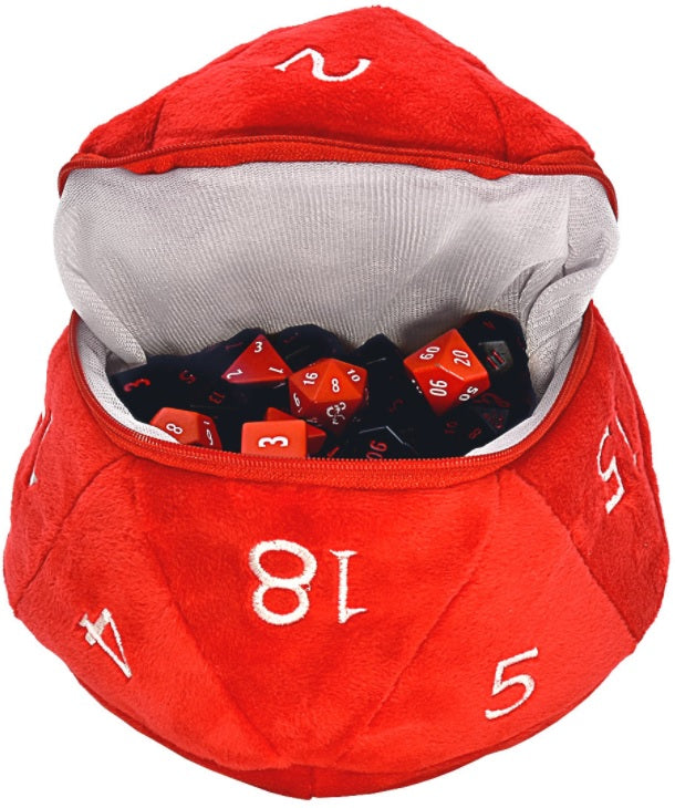Ultrapro D20 Dice Bag: Red and White | Pandora's Boox