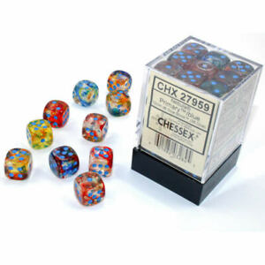 Chessex D6 Dice Nebula: 36D6 Primary/Blue CHX27959 | Pandora's Boox