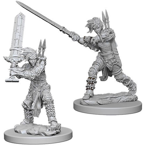 WizKids Deep Cuts Unpainted Mini W6 Female Human Barbarian